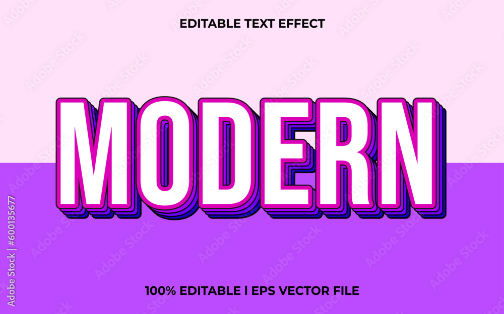 Poster modern 3d text effect and editable text, template 3d style use for trendy tittle