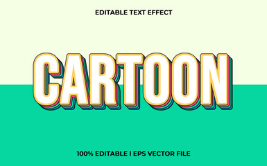 Cartoon 3d text effect and editable text, template 3d style use for colorful tittle