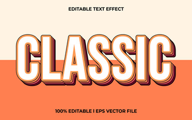 Classic 3d text effect and editable text, template 3d style use for trendy tittle