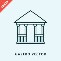 gazebos design vector icon flat isolated illustration