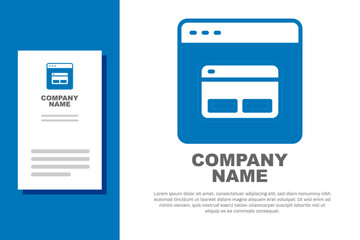 Blue Search engine icon isolated on white background. Logo design template element. Vector