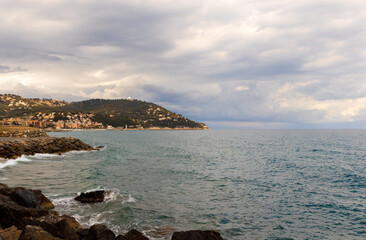 Coast of the Mediterranean Sea in Liguria