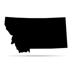 Montana map shape, united states of america. Flat concept icon symbol vector illustration