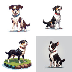 anime pixel pixelated 8bit animal dog, doggy, dogs, puppy, generative ai, generative, ai