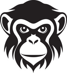 Monkey head logo, monkey face logo vector Illustration, on a isolated background, SVG	