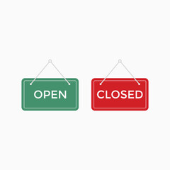 Obraz na płótnie Canvas Open and closed door sign symbol open and closed door vector design template