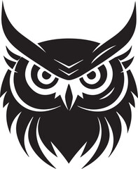 Owl head logo icon, Owl face vector Illustration, on a isolated background, SVG	