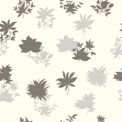 Seamless Elegant Flower Pattern with Hand Drawn Style. Contemporary Print. Suitable for Wallpaper, Wrapping Paper, Background, Fabric, Textile, Apparel, and Card Design