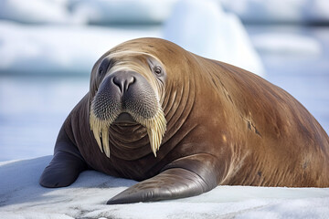 Fototapeta premium Resting Walrus, Odobenus rosmarus, Arctic, Svalbard