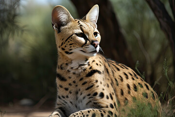 Serval, also known as Tierboskat or Leptailurus serval, is a wild cat that exists in Africa