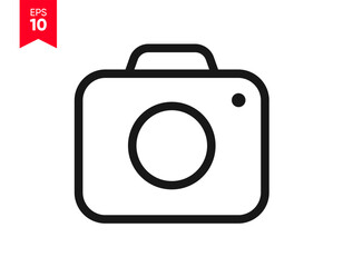 Line flat camera icon symbol. Photograph sign. Photo icon. Cam sign. Take a picture symbol for mobile app, website, UI UX