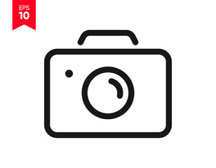 Line flat camera icon symbol. Photograph sign. Photo icon. Cam sign. Take a picture symbol for mobile app, website, UI UX