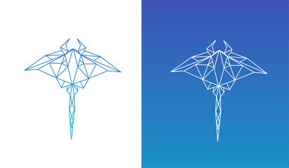 vector illustration graphic of design Polygon stingray elegant geometric in line art style