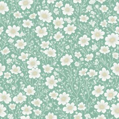 Flowers seamless pattern. Created by a stable diffusion neural network.