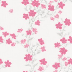 Flowers seamless pattern. Created by a stable diffusion neural network.