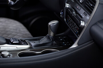 Automatic transmission on the car. The interior of the car.