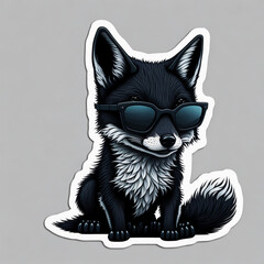 Sticker Cute Black Fox 3