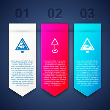 Set Warning road sign, Triangle warning blank and Steep ascent and descent. Business infographic template. Vector