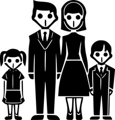 Family | Minimalist and Simple Silhouette - Vector illustration