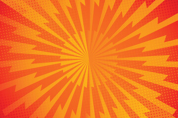 Obraz premium Pop art yellow comics book cartoon magazine cover. Cartoon funny retro pattern strip mock up. Vector halftone illustration. Vintage backdrop for comic superhero text, speech bubble, message.