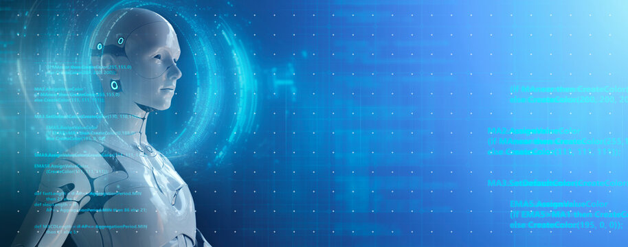 Ai chatbot prompt engineer, Smart factory, industry 4.0, M2M computer aided manufacturing , 3D humanoid robot technology factory futuristic cyber security machine, AI future industry engineering