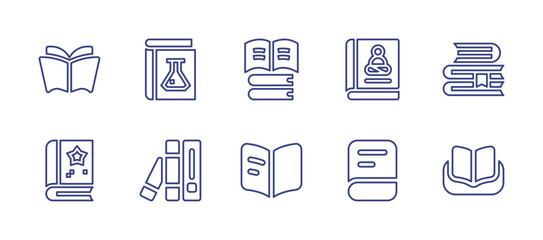 Literature line icon set. Editable stroke. Vector illustration. Containing reading, book, read, books.
