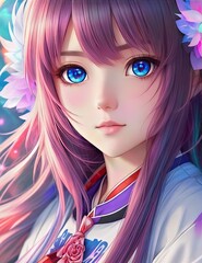The most cutest Waifu | Cute Anime Girl | Gorgeous anime girl portrait | Generated by ai Generative