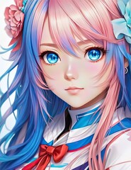 The most cutest Waifu | Cute Anime Girl | Gorgeous anime girl portrait | Generated by ai Generative