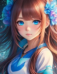 The most cutest Waifu | Cute Anime Girl | Gorgeous anime girl portrait | Generated by ai Generative