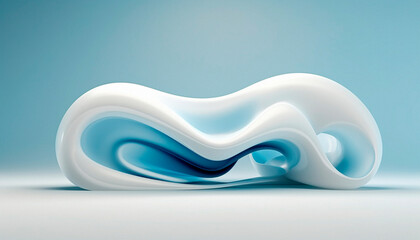 abstract background in the form of blue and white waves. High quality  Generative AI