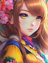 The most cutest Waifu | Cute Anime Girl | Gorgeous anime girl portrait | Generated by ai Generative