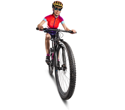 Athlete cyclists in silhouettes on transparent background.