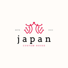 premium outline japan house logo business vector design template. minimalist Japanese building logo design vector illustration with modern, simple and elegant styles isolated on white