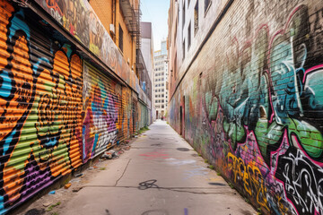 Fototapeta premium Paint sprayed in alleys