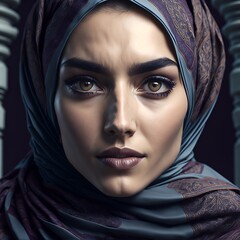 Naklejka premium portrait of a woman in a hood