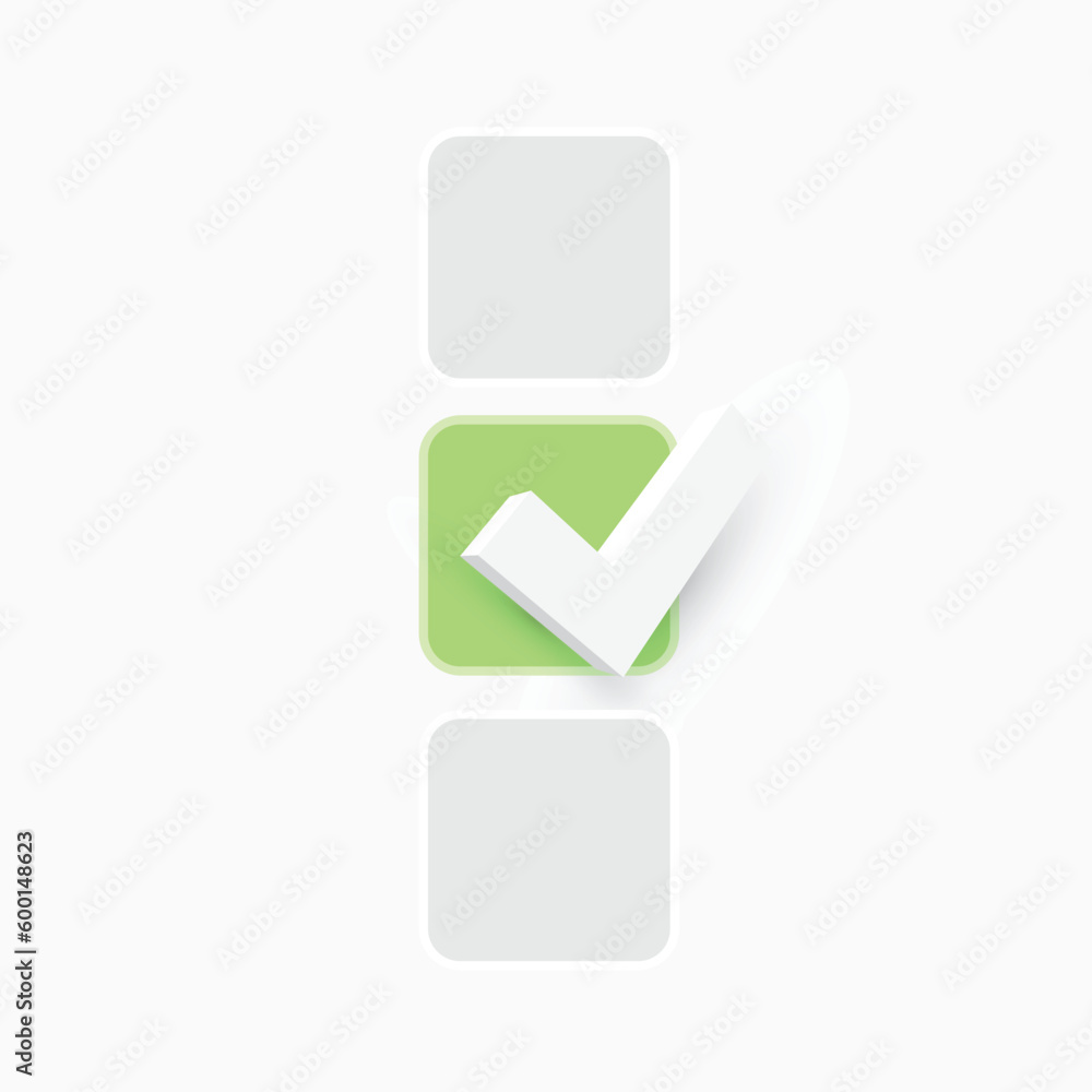 Poster checklist or to do list design with checkmark in 3d style. vector illustration.