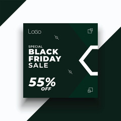 Black friday social media instagram post banner template