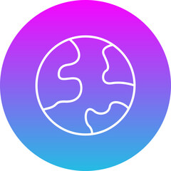 Earth Gradient Circle Line Inverted Icon