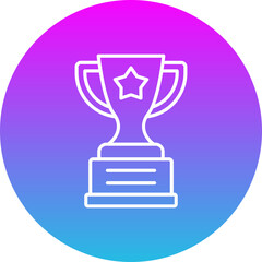 Trophy Gradient Circle Line Inverted Icon