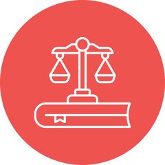 Law Multicolor Circle Line Inverted Icon