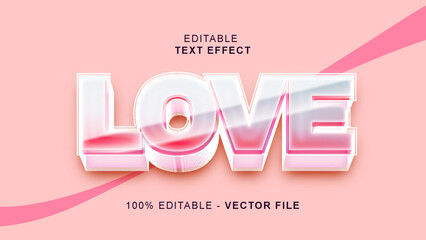 Pink Love Glass Editable Text Effect
