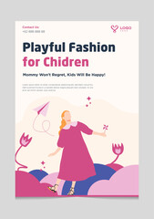 The Playing Girl in playful color Brochure Template suitable for brochure template, graphic resources