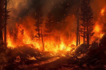 Devastating Forest Fire: A Tragic Natural Disaster, Generative AI