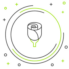 Line Flower rose icon isolated on white background. Colorful outline concept. Vector