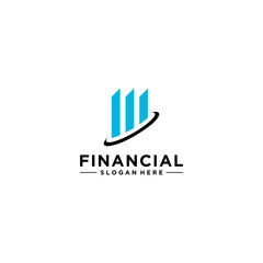 financial logo template vector in white background