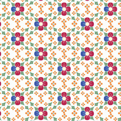 Vector illustration of a seamless floral pattern with cute birds in spring for Wedding, anniversary, birthday and party. poster, card, invitation design pattern