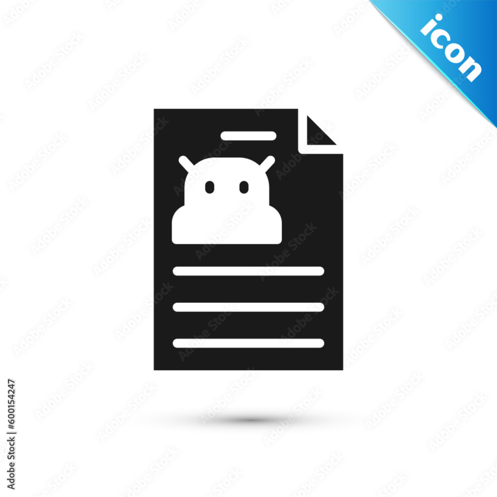 Poster grey technical specification icon isolated on white background. technical support check list, team w
