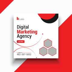 Digital marketing agency social media instagram post web banner template