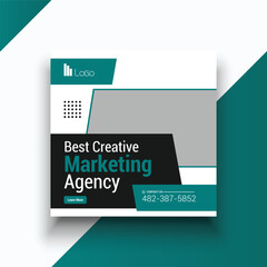 Digital marketing agency social media instagram post web banner template