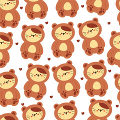 seamless pattern cartoon cat. cute animal wallpaper for textile, gift wrap paper